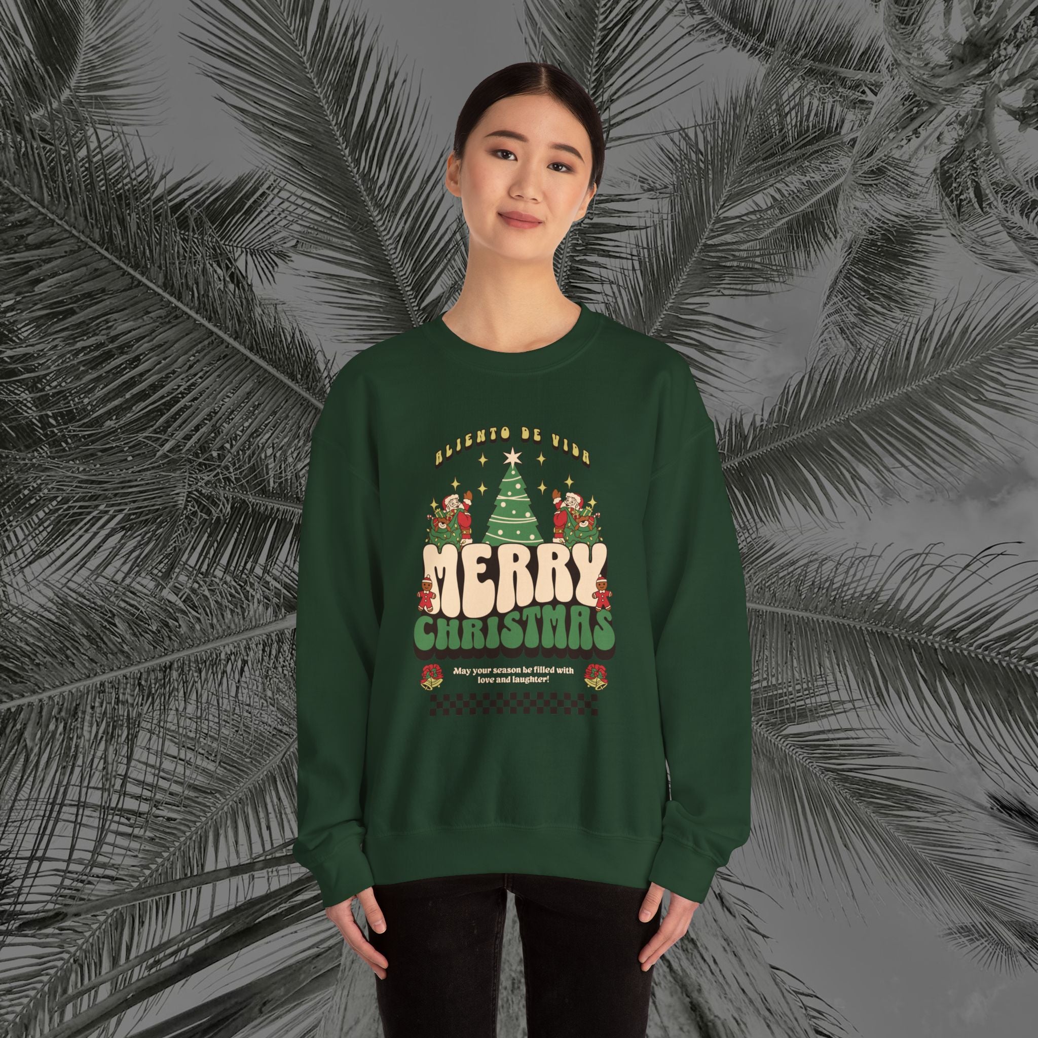 Retro Merry Magic- (UNISEX) Cozy Crewneck Sweatshirt - Aliento De Vida