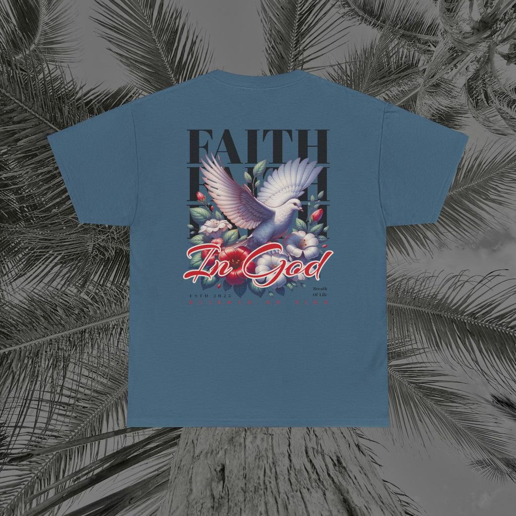 Wings of Grace - Back Design - Heavy Cotton Tee - Aliento De Vida