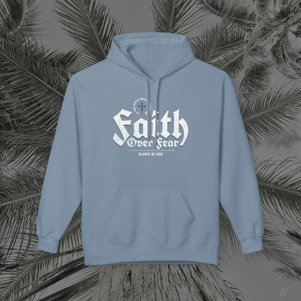 Faith Over Fear - (UNISEX) Midweight Fleece Hoodie - Aliento De Vida