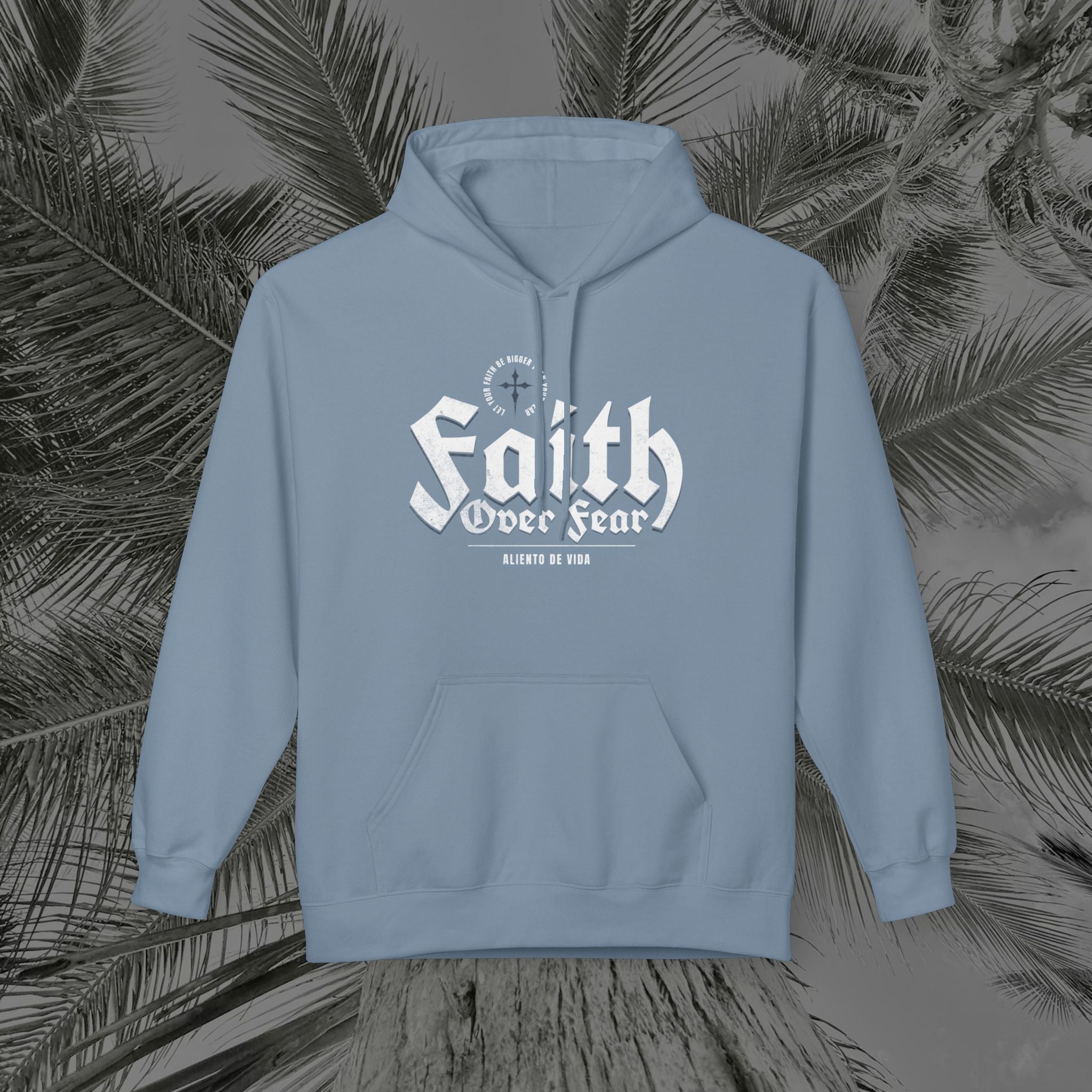 Faith Over Fear - (UNISEX) Midweight Fleece Hoodie - Aliento De Vida
