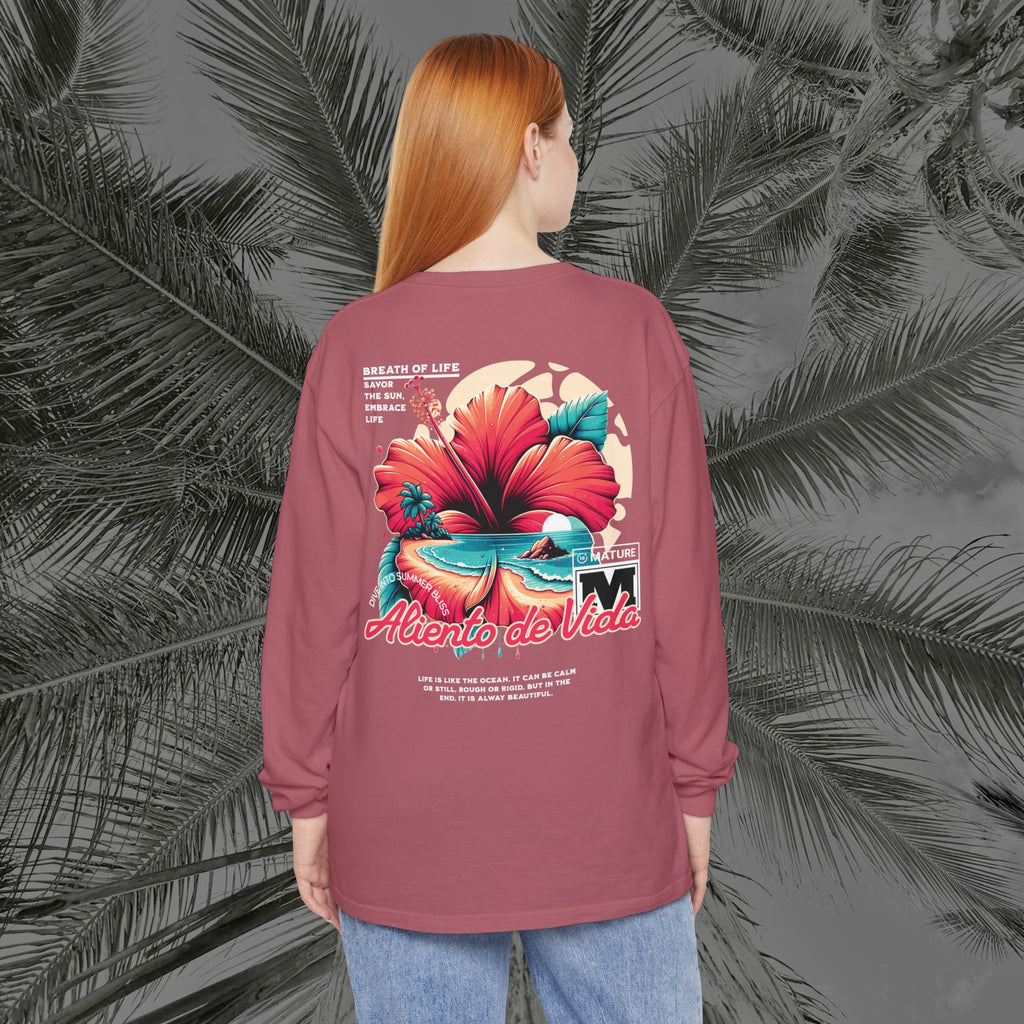 Breath Of Paradise - (UNISEX) Long Sleeve Shirt - Back Design - Aliento De Vida