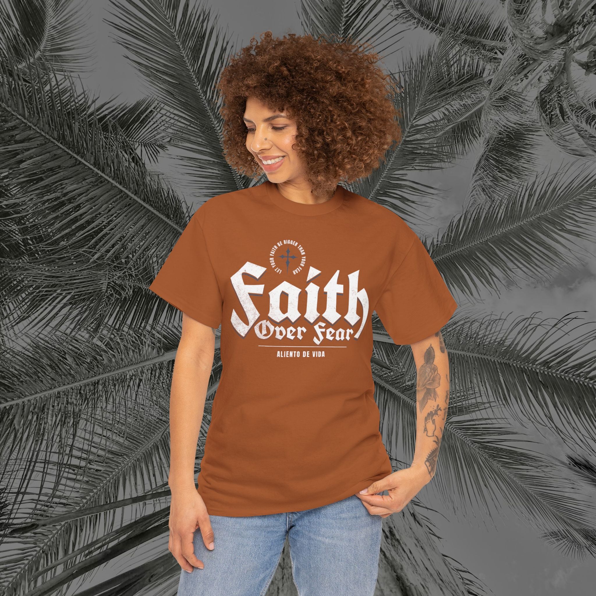 Faith Over Fear - (UNISEX) Heavy Cotton Tee - Aliento De Vida