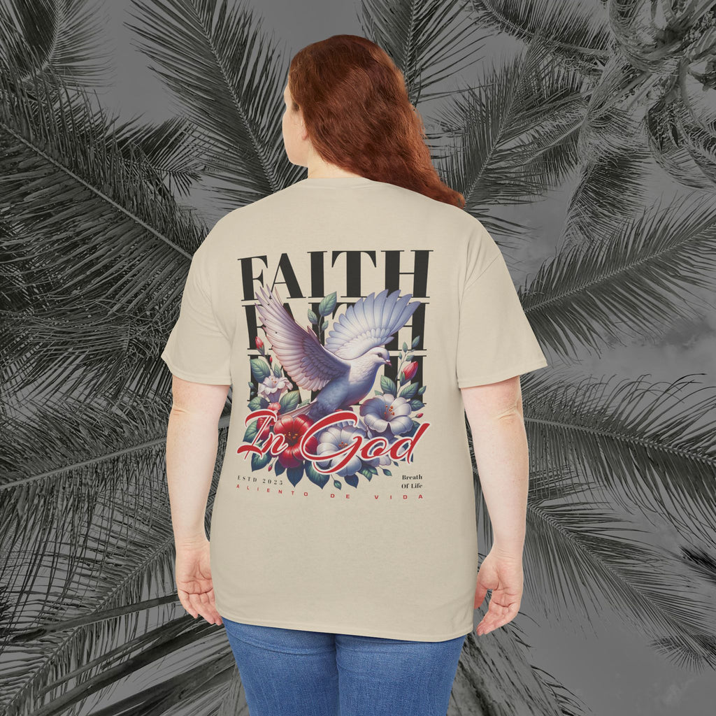 Wings of Grace - Back Design - Heavy Cotton Tee - Aliento De Vida