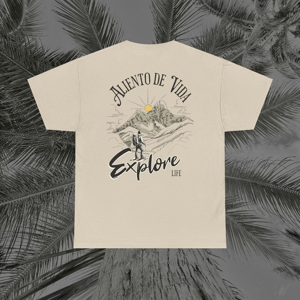 Climbing To New Heights - (UNISEX) Heavy Cotton T-Shirt - Aliento De Vida