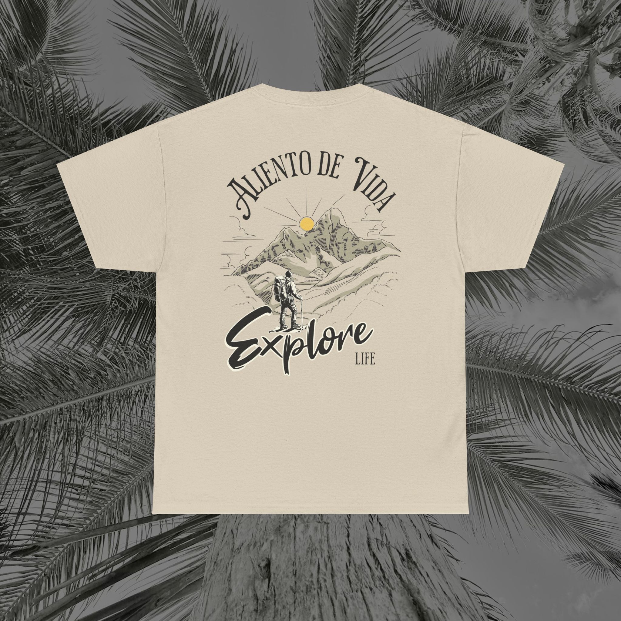 Climbing To New Heights - (UNISEX) Heavy Cotton T-Shirt - Aliento De Vida