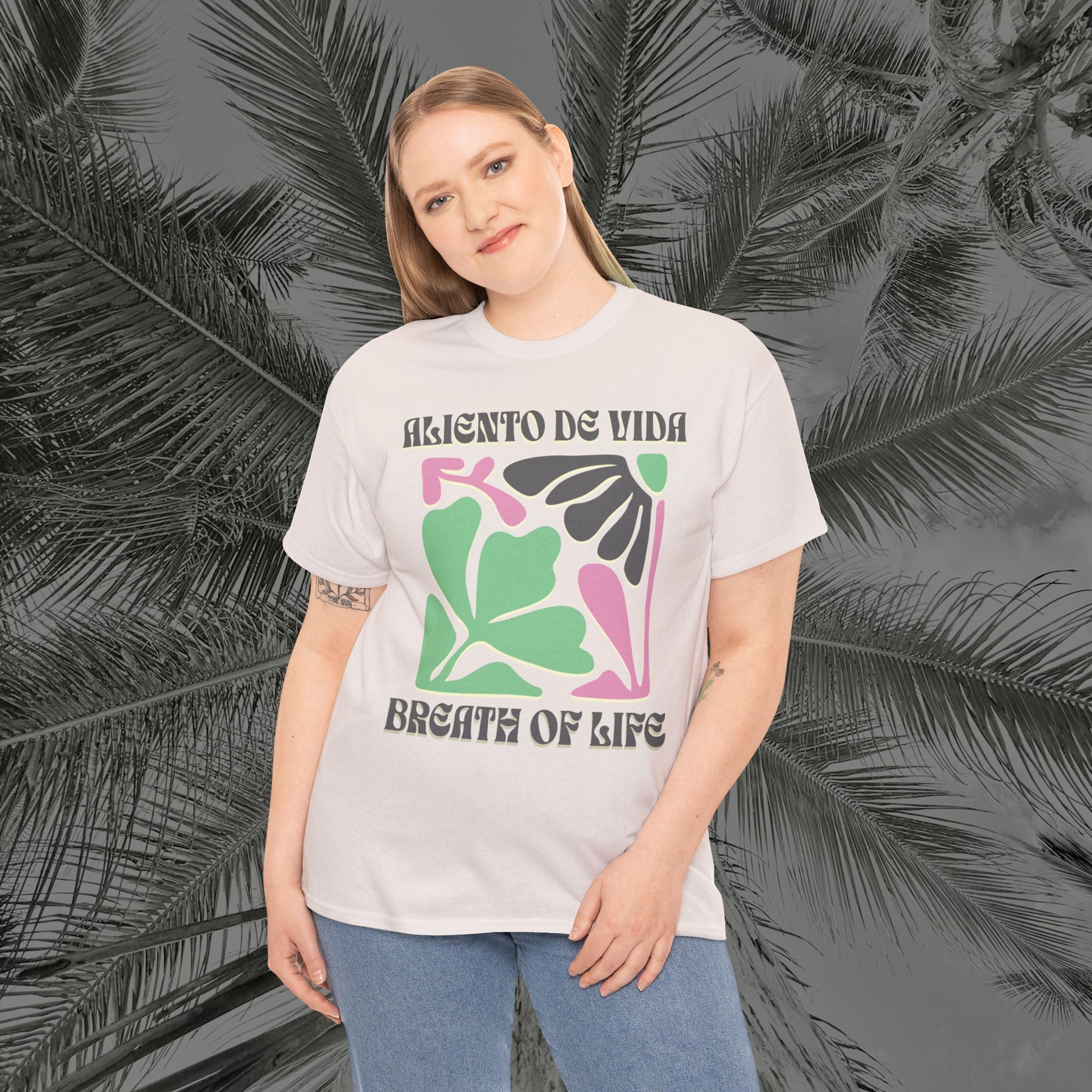 One Breath, Infinite Bloom #2 - (UNISEX) Heavy Cotton T-Shirt - Aliento De Vida