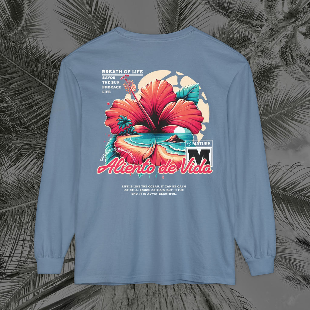 Breath Of Paradise - (UNISEX) Long Sleeve Shirt - Back Design - Aliento De Vida