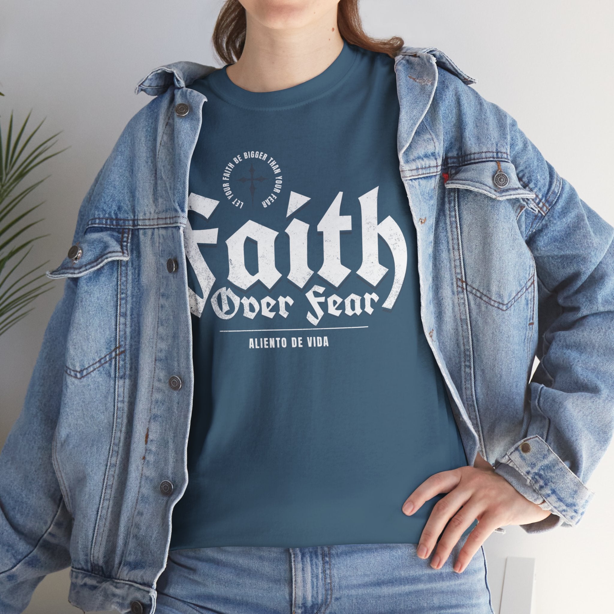 Faith Over Fear - (UNISEX) Heavy Cotton Tee - Aliento De Vida