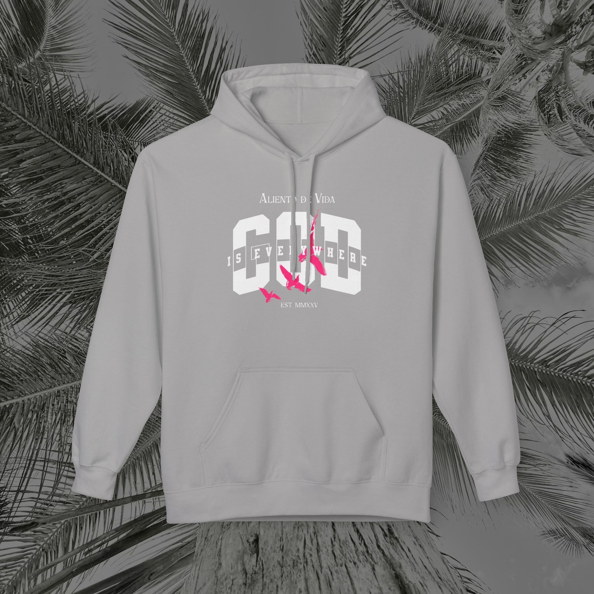 God Is Everywhere - (UNISEX) Midweight Fleece Hoodie - Aliento De Vida