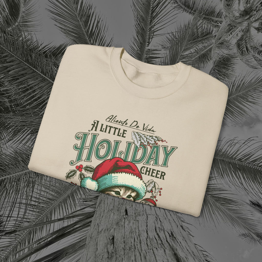 Merry Meowmas Cheer - (UNISEX) Cozy Crewneck Sweatshirt - Aliento De Vida