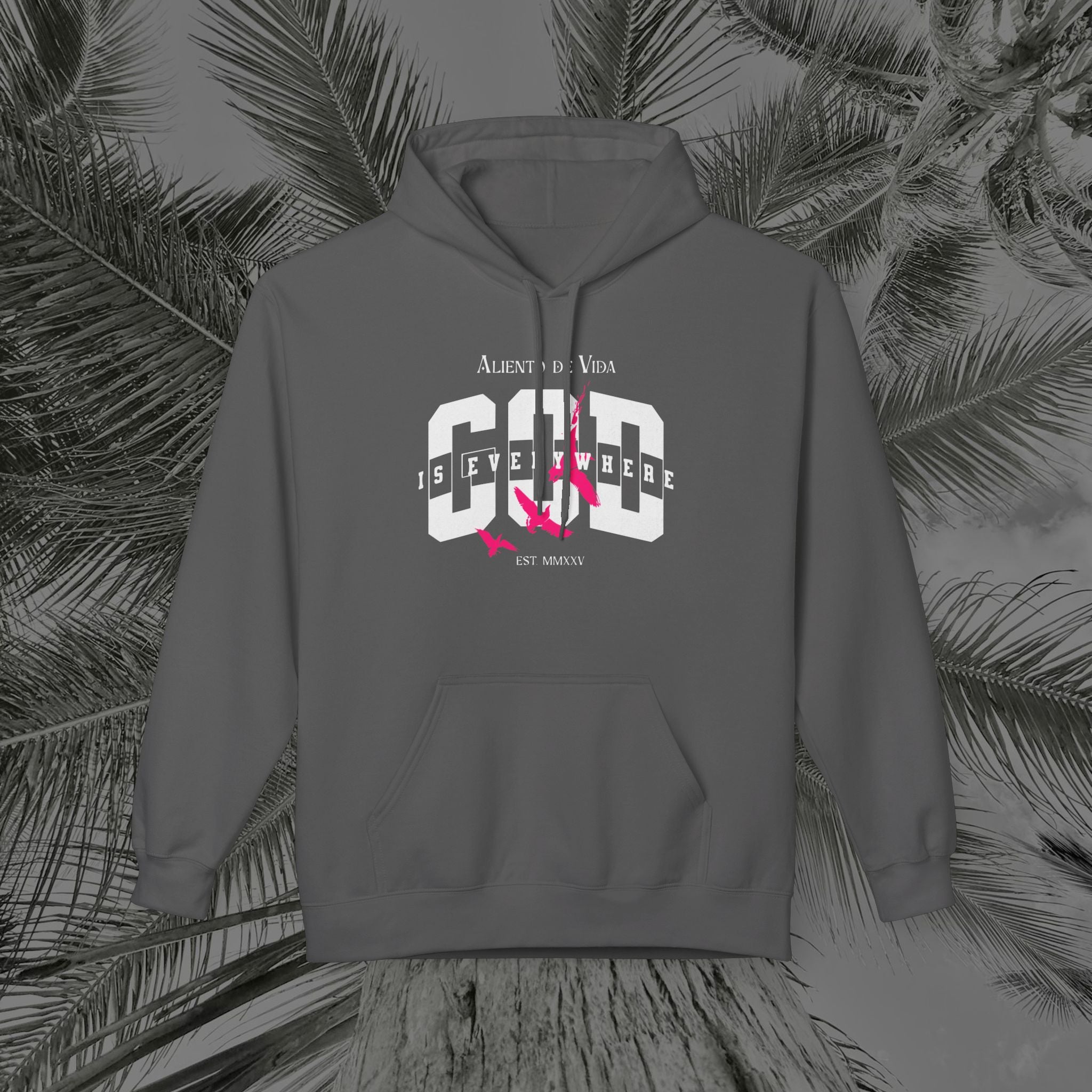 God Is Everywhere - (UNISEX) Midweight Fleece Hoodie - Aliento De Vida