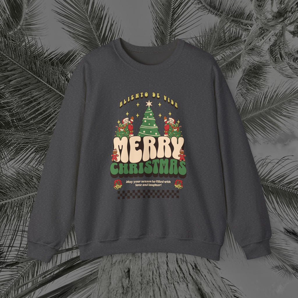 Retro Merry Magic- (UNISEX) Cozy Crewneck Sweatshirt - Aliento De Vida