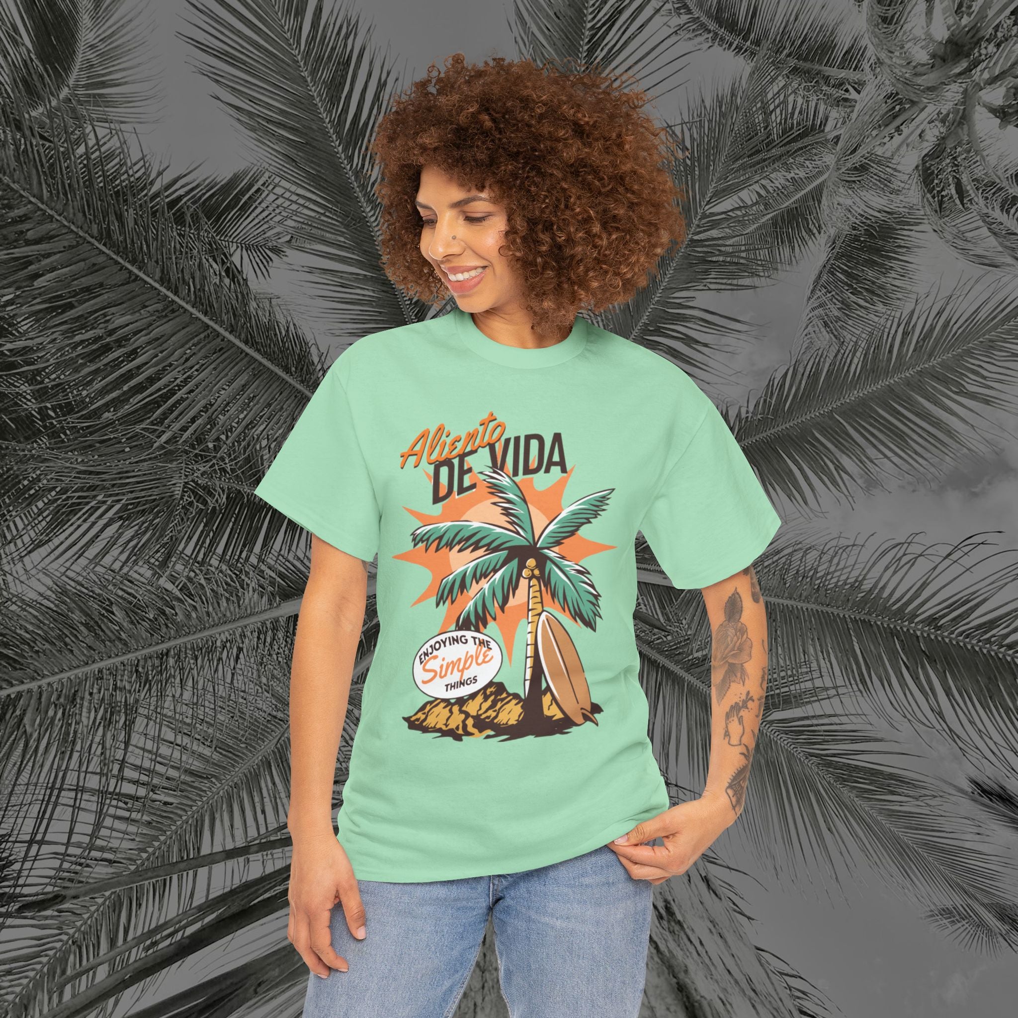 Pure Palm - (UNISEX) Heavy Cotton Tee - Aliento De Vida