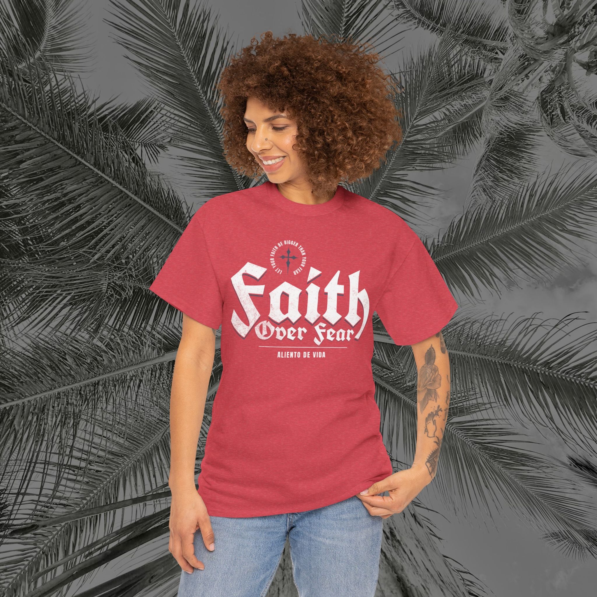 Faith Over Fear - (UNISEX) Heavy Cotton Tee - Aliento De Vida
